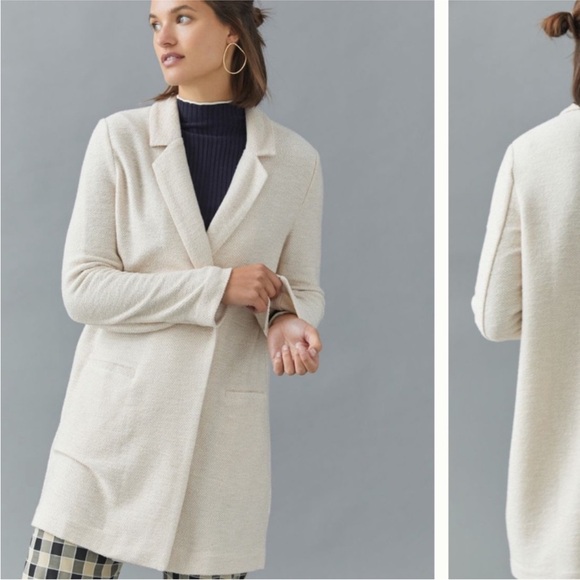 Anthropologie Cream Longline Blazer by Sanctuary - Picture 2 of 3